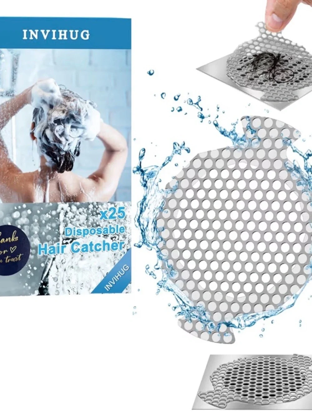 INVIHUG Drain Hair Catcher - Gray